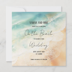 Invitación a la boda con temática de playa