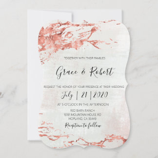 Invitación a la boda con textura de Rosa rústico