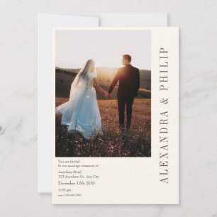 Invitación a la boda con tipografía elegante