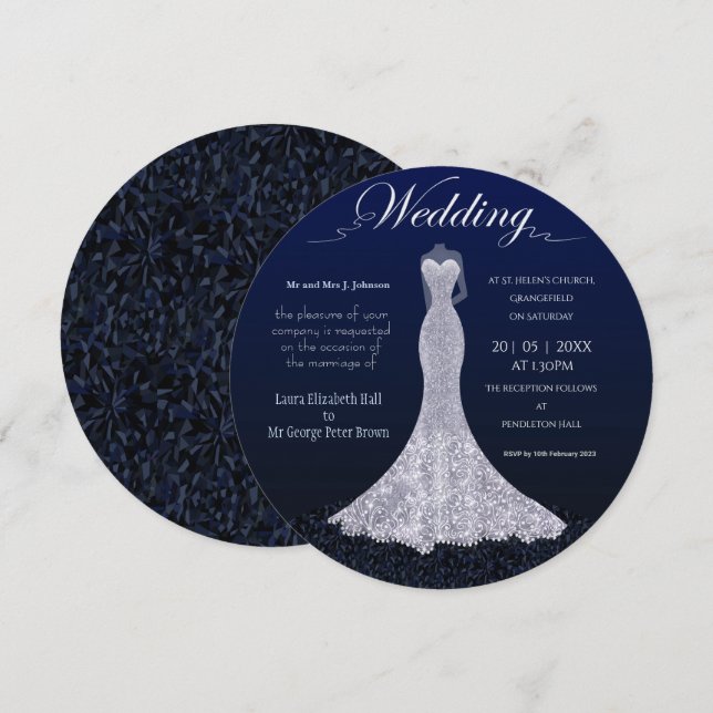 Invitación a la boda con traje moderno (Anverso / Reverso)