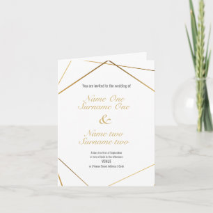 Invitación a la boda con un efecto de pentágono de