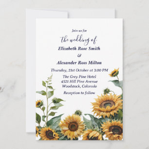 invitación a la boda con un jardín de girasoles am