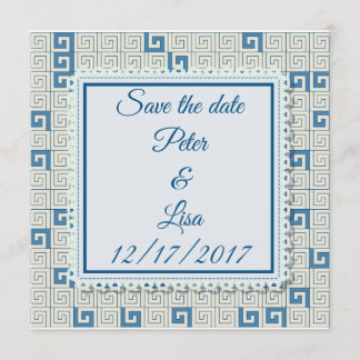 Invitación a la boda con un patrón griego