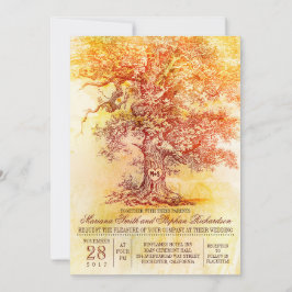 Invitación a la boda con un viejo roble