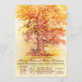 Invitación a la boda con un viejo roble