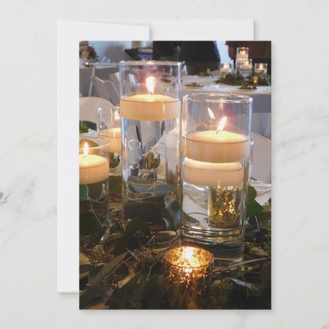 Invitación a la boda con velas (Anverso)
