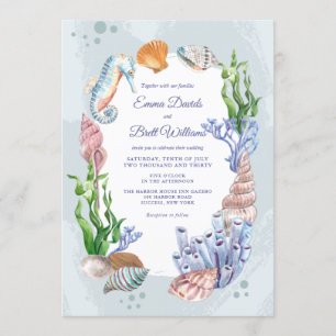Invitación a la boda con vida marina