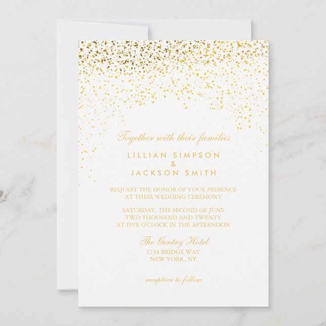 Invitación a la boda - Confetti - Blanco (Anverso)