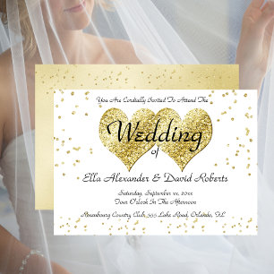 Invitación a la boda Corazones de oro de Confetti 