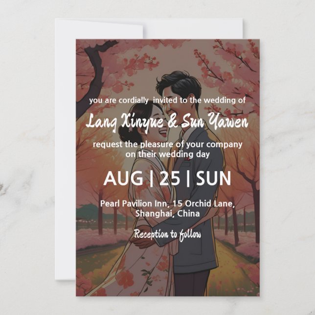 invitación a la boda coreana (Anverso)