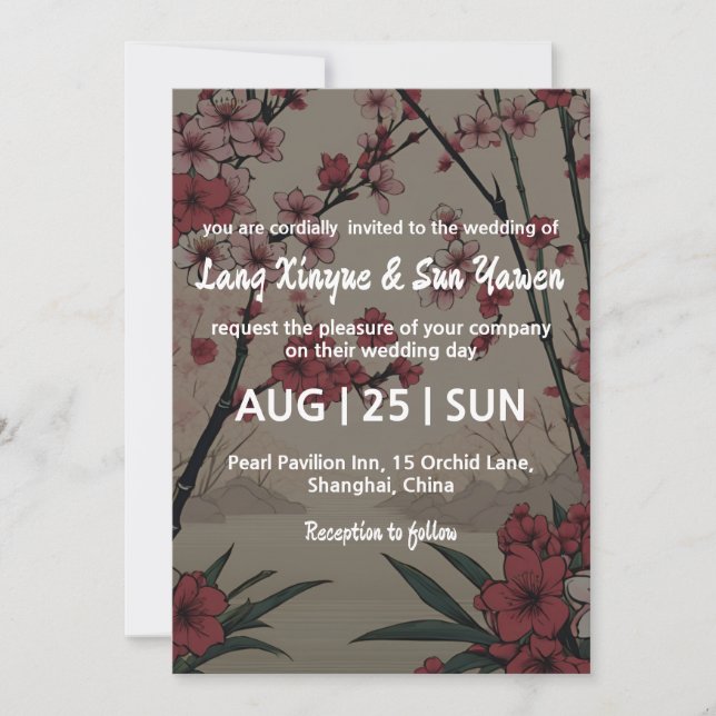 invitación a la boda coreana (Anverso)