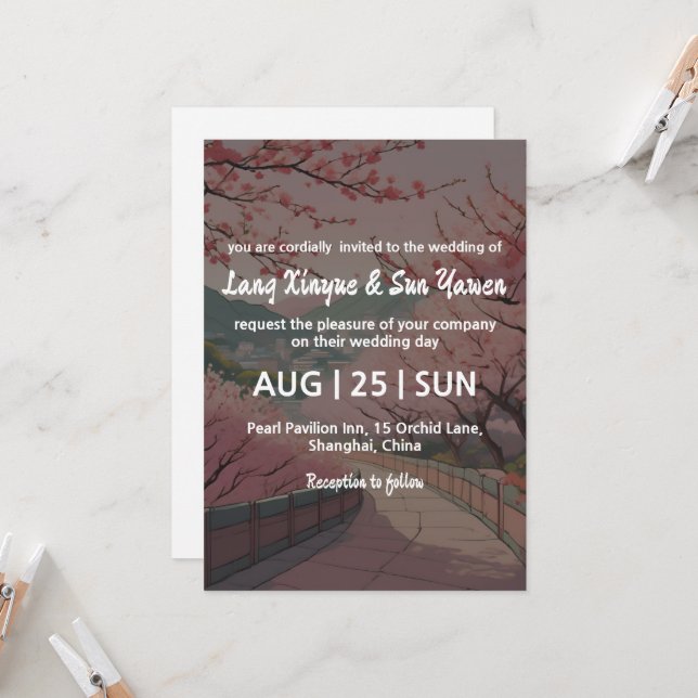 invitación a la boda coreana (Anverso/Reverso In Situ)