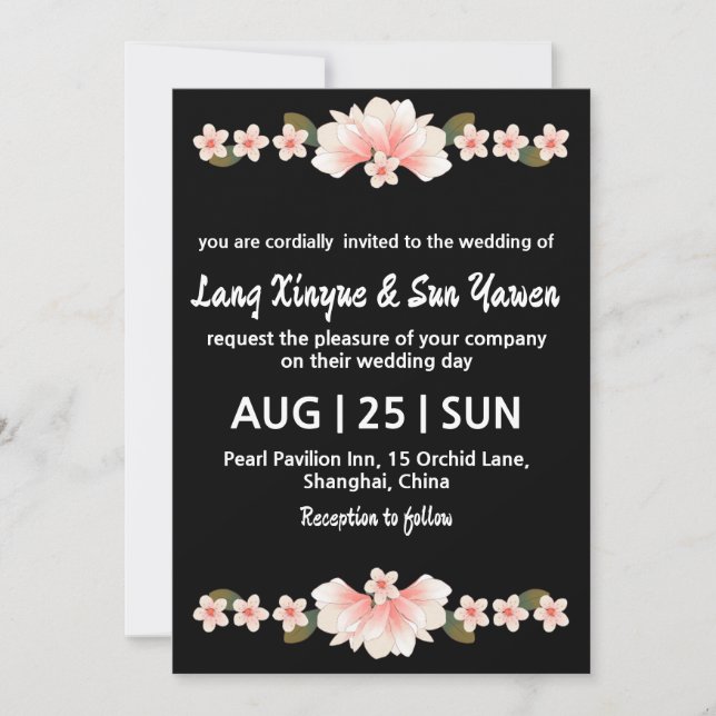 invitación a la boda coreana (Anverso)