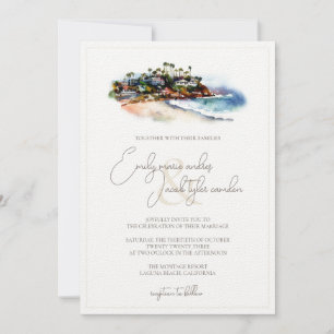Invitación a la boda - Costa de la playa en acuare