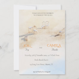 Invitación a la boda costera de la marea acuática 
