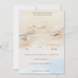 Invitación a la boda costera de la marea acuática