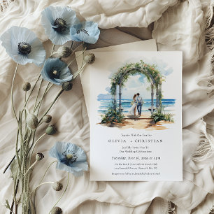 Invitación a la boda costera de la playa de Waterc