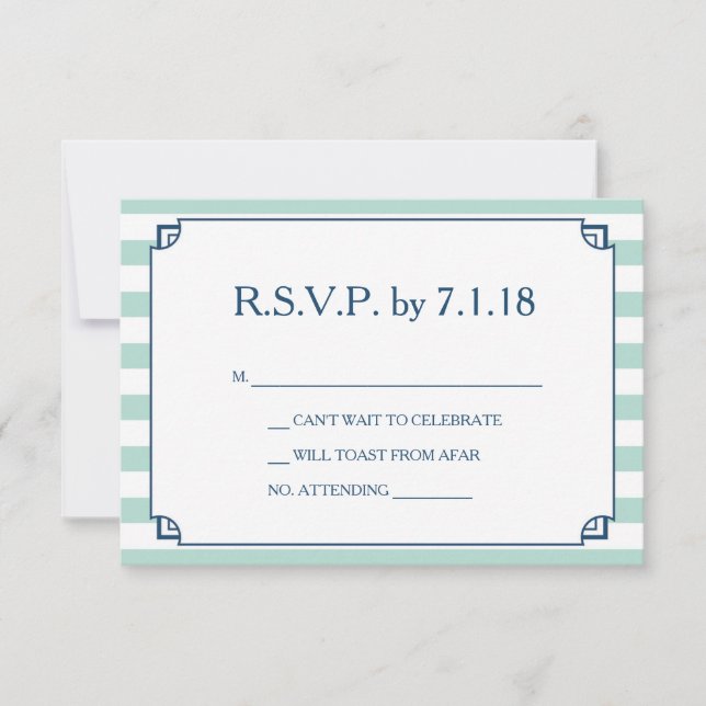 Invitación a la boda costera RSVP (Anverso)