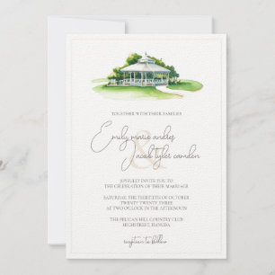 Invitación a la boda - Country Club en acuarela