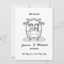 Invitación a la boda creativa en blanco y negro 🎶