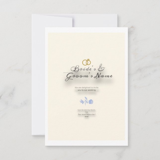 Invitación a la boda crema con texto marrón, un su (Anverso)