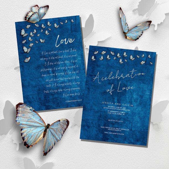 Invitación a la boda cristiana 1 Corinthians13:4-8 (Subido por el creador)