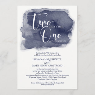 Invitación a la boda cristiana - Armada acuarela