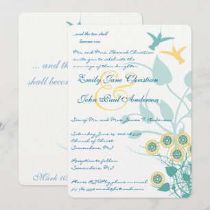 Invitación a la boda cristiana Baroteando las flor
