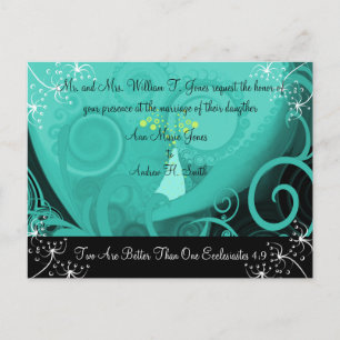 Invitación a la boda cristiana Blue Cala Lily