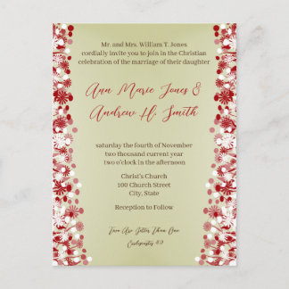 Invitación a la boda cristiana Carmel y Blueberry