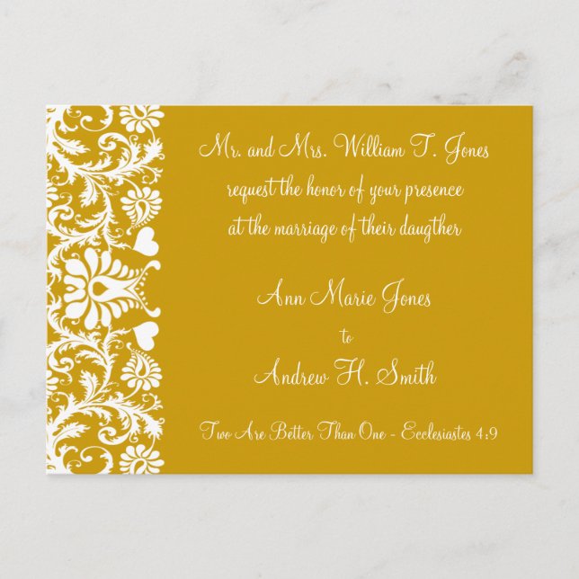 Invitación a la boda cristiana Carmel y Blueberry (Anverso)