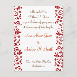 Invitación a la boda cristiana Carmel y Blueberry