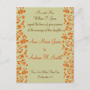 Invitación a la boda cristiana Carmel y Blueberry