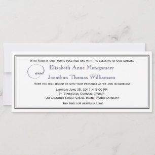 Invitación a la boda cristiana con guión azul de l