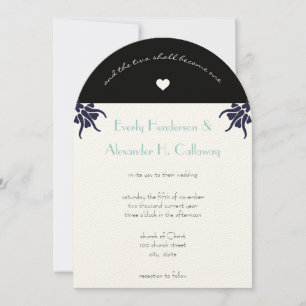 Invitación a la boda cristiana de flores Art Deco