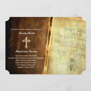 Invitación a la boda cristiana de la Cruz del Oro