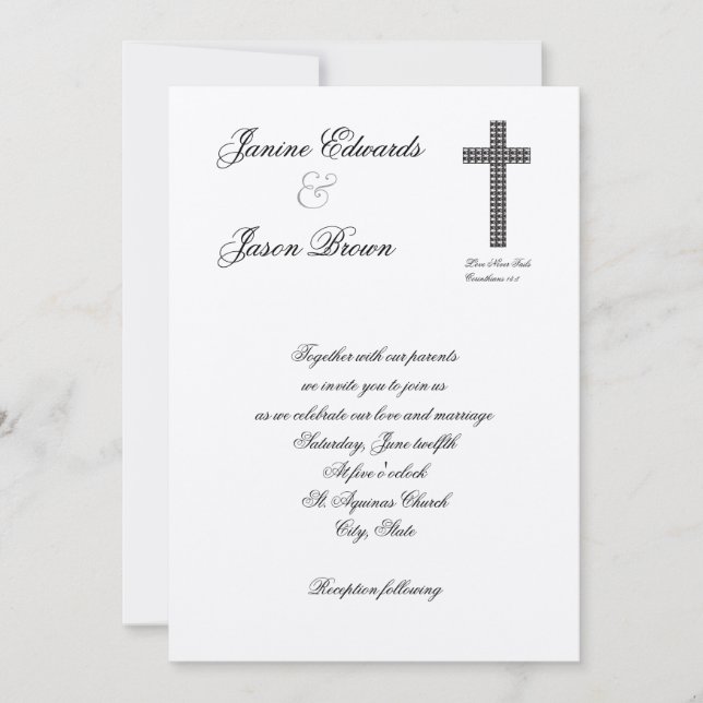 Invitación a la boda cristiana entre peces (Anverso)