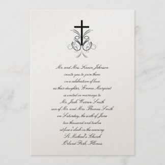 Invitación a la boda cristiana floral
