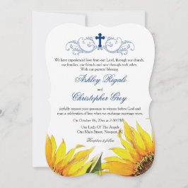 Invitación a la boda cristiana - girasoles