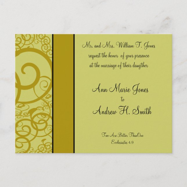 Invitación a la boda cristiana Mar Azul (Anverso)