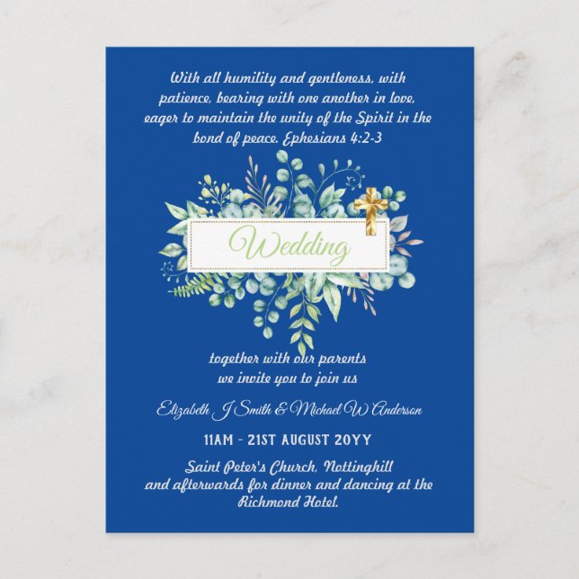 Invitación a la boda cristiana moderna (Anverso)
