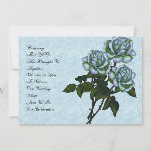 Invitación a la boda cristiana: Tres rosas blancas