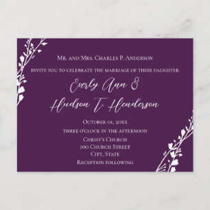 Invitación a la boda cristiana: uva profunda