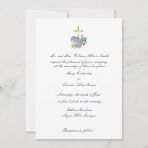 Invitación a la boda cruzada, Hydrangea, aniversar