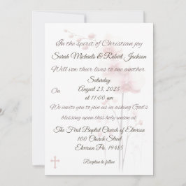 Invitación a la boda cruzada y a la orquídea rosa 