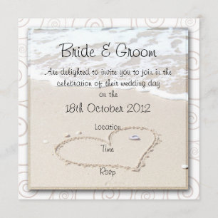 Invitación a la boda cuadrada BEACH