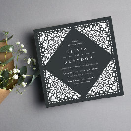 Invitación a la boda cuadrada de Beaux Arts | Carb