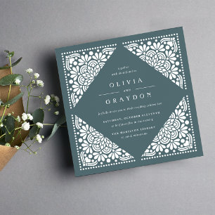 Invitación a la boda cuadrada de Beaux Arts   Spru