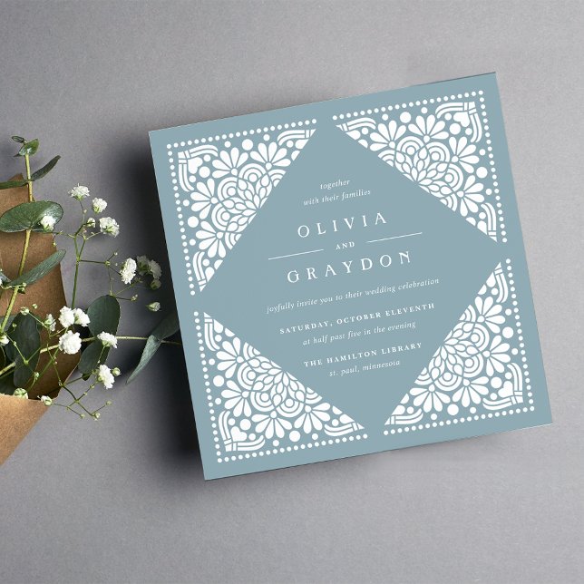 Invitación a la boda cuadrada de Beaux Arts | Turm (Subido por el creador)