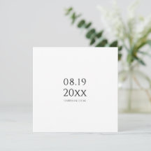 Invitación a la boda cuadrada de escritura Minimal